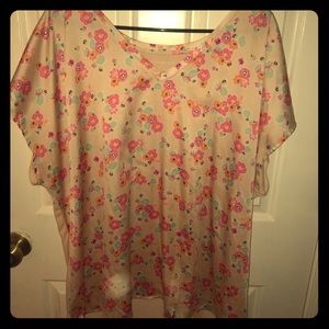 Lane Bryant pink flowered shirt